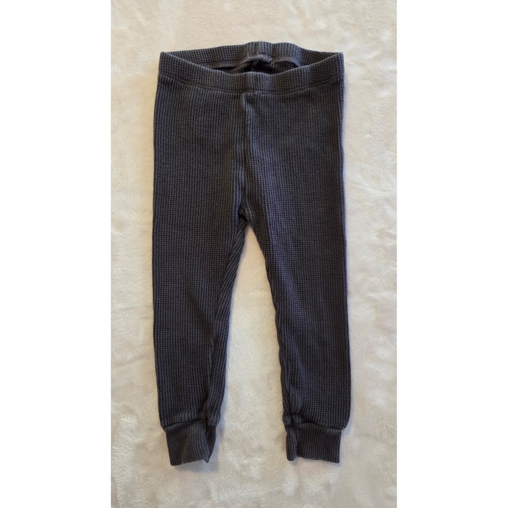 Burt's‎ Bees Baby Organic Cotton Thermal Pants Gray Waffle Knit 18 Months